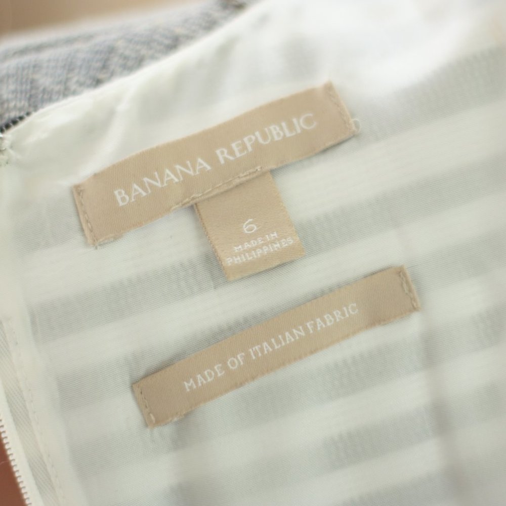 BANANA REPUBLIC Navy Blue and White Striped Dress - Picture 4 of 5